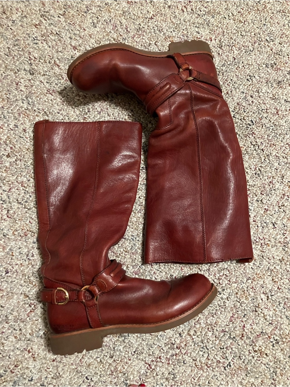 Coach Tall Leather Riding Boots - Chestnut Red, Women’s Size 7.5